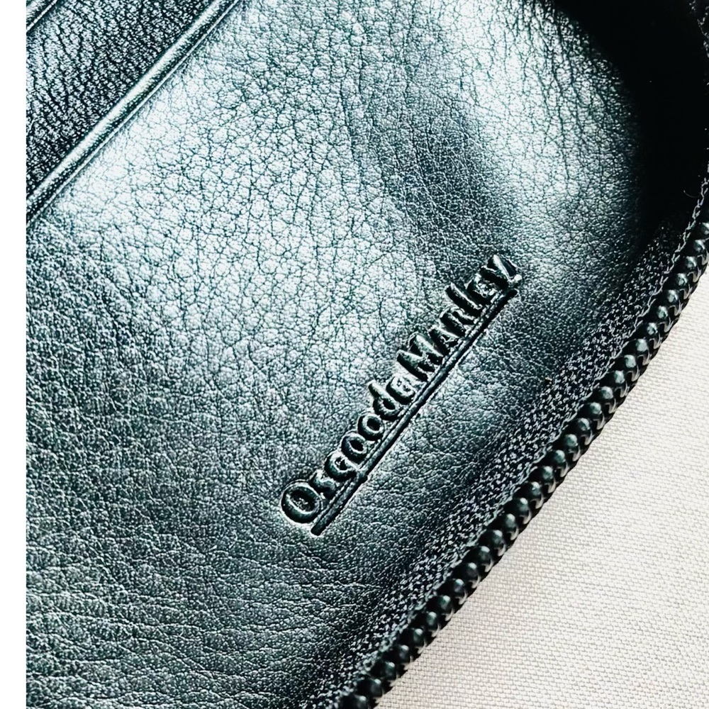Black Leather Osgoode Marley Wallet with Textured Grain and Slim Design